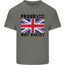 Proud to Wear Flag Not Racist Union Jack Mens Cotton T-Shirt Tee Top Charcoal