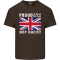 Proud to Wear Flag Not Racist Union Jack Mens Cotton T-Shirt Tee Top Dark Chocolate