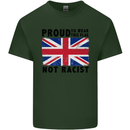 Proud to Wear Flag Not Racist Union Jack Mens Cotton T-Shirt Tee Top Forest Green