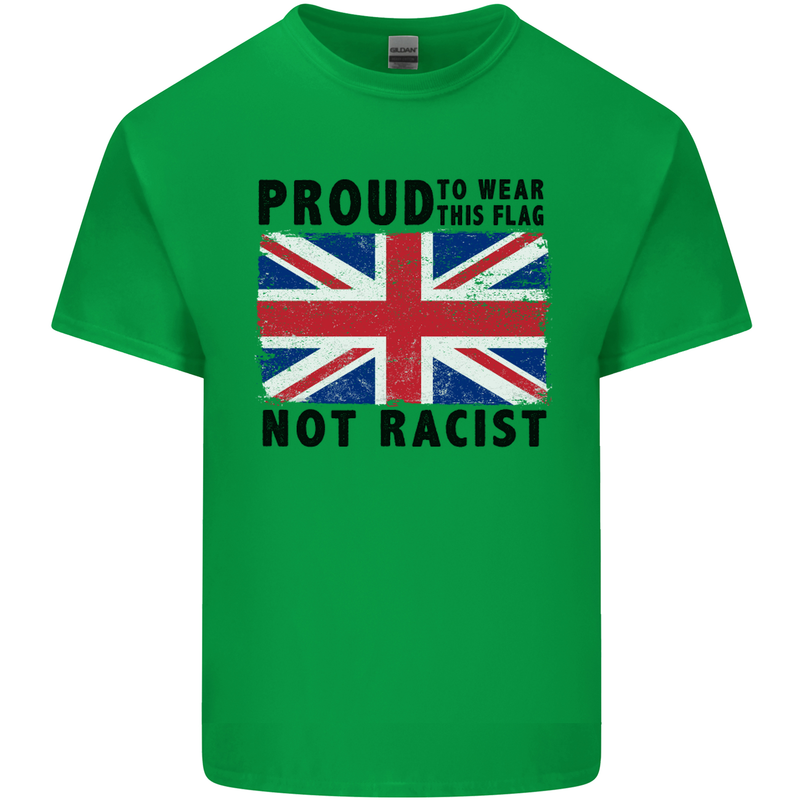 Proud to Wear Flag Not Racist Union Jack Mens Cotton T-Shirt Tee Top Irish Green