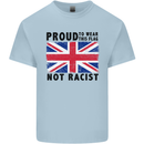Proud to Wear Flag Not Racist Union Jack Mens Cotton T-Shirt Tee Top Light Blue