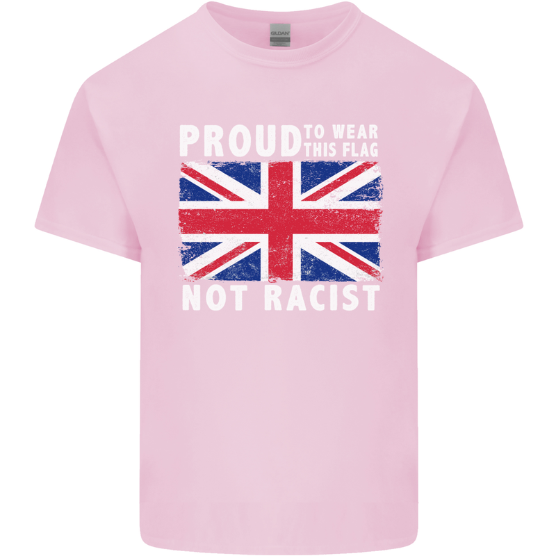 Proud to Wear Flag Not Racist Union Jack Mens Cotton T-Shirt Tee Top Light Pink