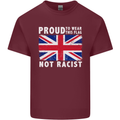 Proud to Wear Flag Not Racist Union Jack Mens Cotton T-Shirt Tee Top Maroon