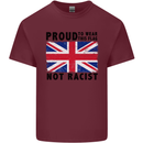 Proud to Wear Flag Not Racist Union Jack Mens Cotton T-Shirt Tee Top Maroon