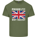 Proud to Wear Flag Not Racist Union Jack Mens Cotton T-Shirt Tee Top Military Green