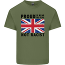 Proud to Wear Flag Not Racist Union Jack Mens Cotton T-Shirt Tee Top Military Green