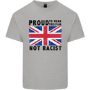 Proud to Wear Flag Not Racist Union Jack Mens Cotton T-Shirt Tee Top Sports Grey