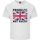 Proud to Wear Flag Not Racist Union Jack Mens Cotton T-Shirt Tee Top White