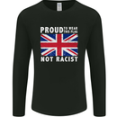 Proud to Wear Flag Not Racist Union Jack Mens Long Sleeve T-Shirt Black