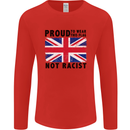 Proud to Wear Flag Not Racist Union Jack Mens Long Sleeve T-Shirt Red