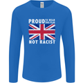 Proud to Wear Flag Not Racist Union Jack Mens Long Sleeve T-Shirt Royal Blue