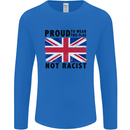 Proud to Wear Flag Not Racist Union Jack Mens Long Sleeve T-Shirt Royal Blue