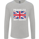 Proud to Wear Flag Not Racist Union Jack Mens Long Sleeve T-Shirt Sports Grey