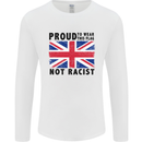Proud to Wear Flag Not Racist Union Jack Mens Long Sleeve T-Shirt White