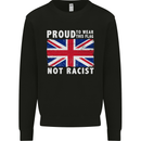 Proud to Wear Flag Not Racist Union Jack Mens Sweatshirt Jumper Black
