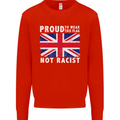 Proud to Wear Flag Not Racist Union Jack Mens Sweatshirt Jumper Bright Red