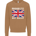 Proud to Wear Flag Not Racist Union Jack Mens Sweatshirt Jumper Caramel Latte