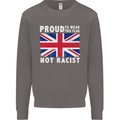 Proud to Wear Flag Not Racist Union Jack Mens Sweatshirt Jumper Charcoal