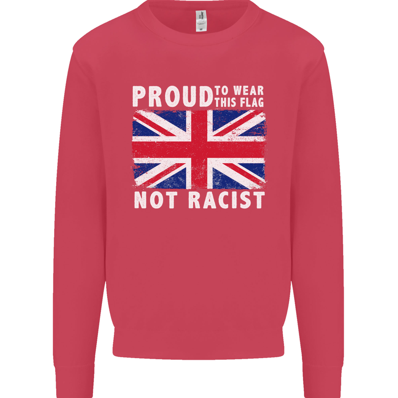Proud to Wear Flag Not Racist Union Jack Mens Sweatshirt Jumper Heliconia