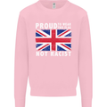 Proud to Wear Flag Not Racist Union Jack Mens Sweatshirt Jumper Light Pink