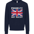 Proud to Wear Flag Not Racist Union Jack Mens Sweatshirt Jumper Navy Blue