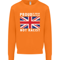 Proud to Wear Flag Not Racist Union Jack Mens Sweatshirt Jumper Orange