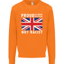 Proud to Wear Flag Not Racist Union Jack Mens Sweatshirt Jumper Orange