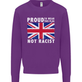 Proud to Wear Flag Not Racist Union Jack Mens Sweatshirt Jumper Purple
