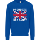 Proud to Wear Flag Not Racist Union Jack Mens Sweatshirt Jumper Royal Blue