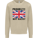 Proud to Wear Flag Not Racist Union Jack Mens Sweatshirt Jumper Sand