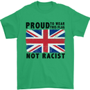 Proud to Wear Flag Not Racist Union Jack Mens T-Shirt Cotton Gildan Irish Green
