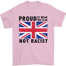Proud to Wear Flag Not Racist Union Jack Mens T-Shirt Cotton Gildan Light Pink