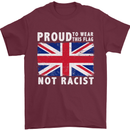 Proud to Wear Flag Not Racist Union Jack Mens T-Shirt Cotton Gildan Maroon