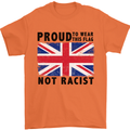 Proud to Wear Flag Not Racist Union Jack Mens T-Shirt Cotton Gildan Orange