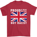 Proud to Wear Flag Not Racist Union Jack Mens T-Shirt Cotton Gildan Red
