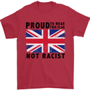 Proud to Wear Flag Not Racist Union Jack Mens T-Shirt Cotton Gildan Red