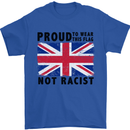 Proud to Wear Flag Not Racist Union Jack Mens T-Shirt Cotton Gildan Royal Blue
