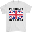 Proud to Wear Flag Not Racist Union Jack Mens T-Shirt Cotton Gildan White