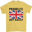 Proud to Wear Flag Not Racist Union Jack Mens T-Shirt Cotton Gildan Yellow