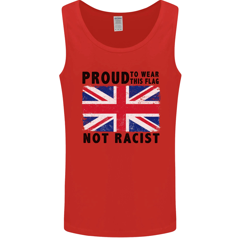 Proud to Wear Flag Not Racist Union Jack Mens Vest Tank Top Red