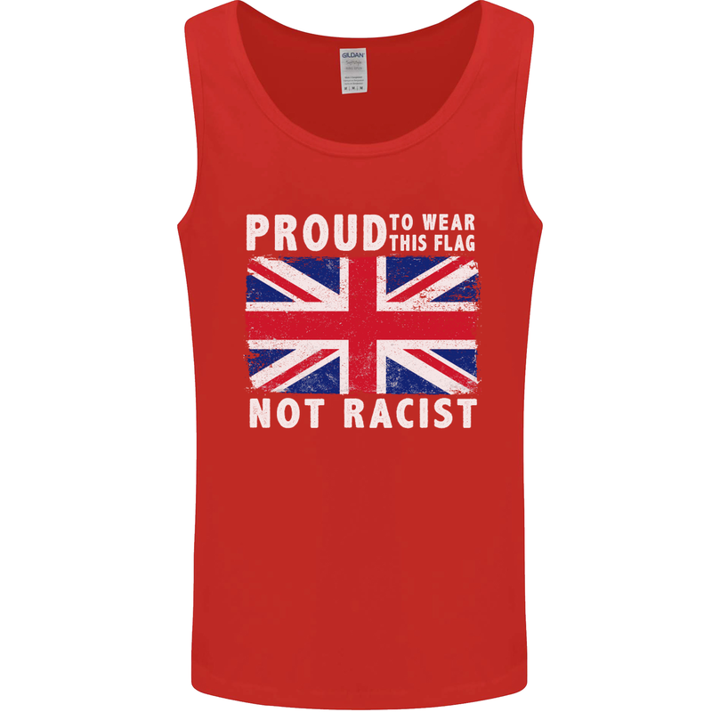 Proud to Wear Flag Not Racist Union Jack Mens Vest Tank Top Red