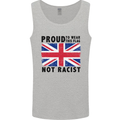 Proud to Wear Flag Not Racist Union Jack Mens Vest Tank Top Sports Grey
