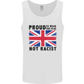 Proud to Wear Flag Not Racist Union Jack Mens Vest Tank Top White
