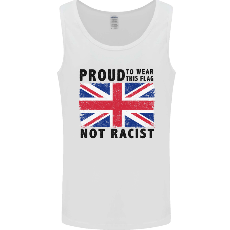 Proud to Wear Flag Not Racist Union Jack Mens Vest Tank Top White
