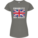 Proud to Wear Flag Not Racist Union Jack Womens Petite Cut T-Shirt Charcoal