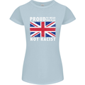 Proud to Wear Flag Not Racist Union Jack Womens Petite Cut T-Shirt Light Blue