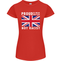 Proud to Wear Flag Not Racist Union Jack Womens Petite Cut T-Shirt Red