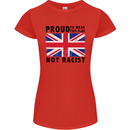 Proud to Wear Flag Not Racist Union Jack Womens Petite Cut T-Shirt Red