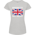 Proud to Wear Flag Not Racist Union Jack Womens Petite Cut T-Shirt Sports Grey