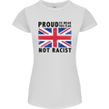Proud to Wear Flag Not Racist Union Jack Womens Petite Cut T-Shirt White